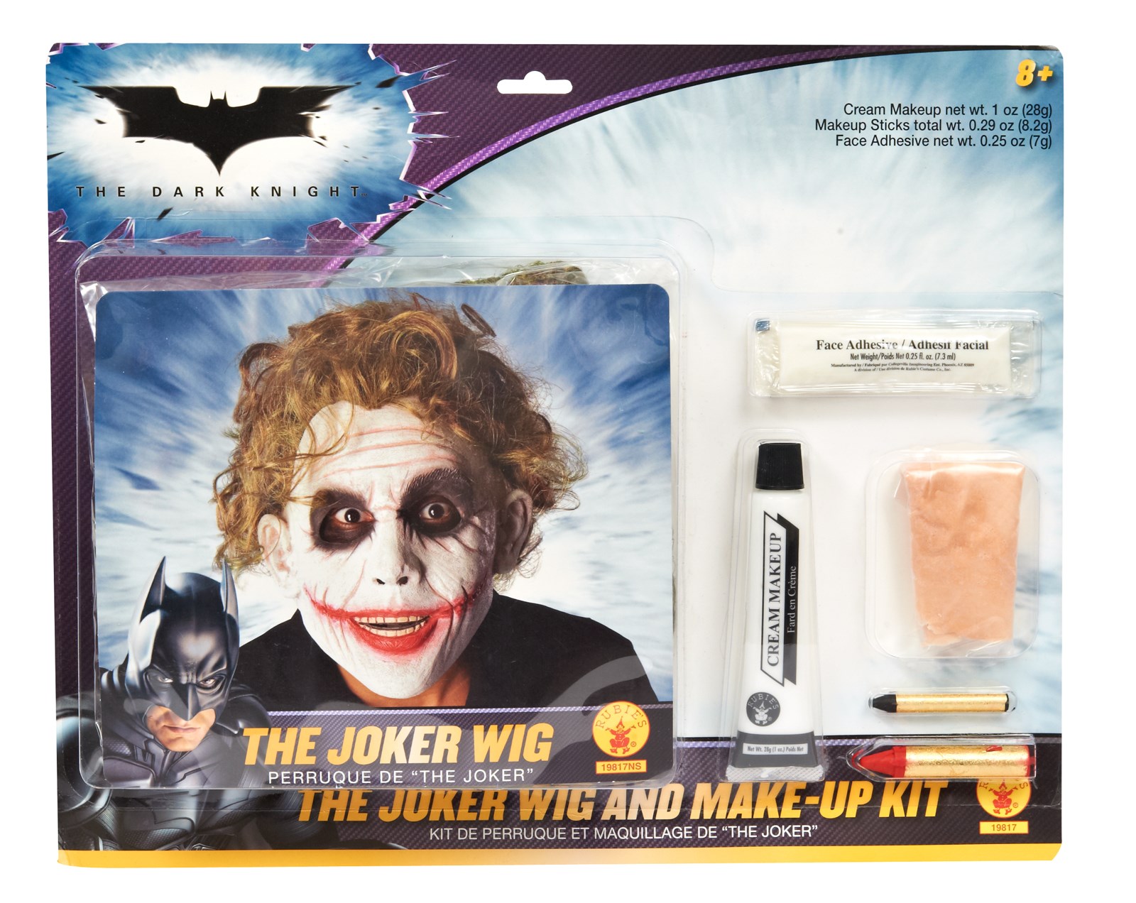 Batman Dark Knight - Deluxe Joker Wig / Makeup Accessory Kit Adult