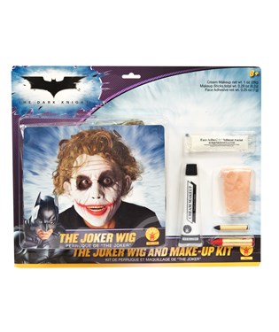 Batman Dark Knight - Deluxe Joker Wig / Makeup Accessory Kit Adult