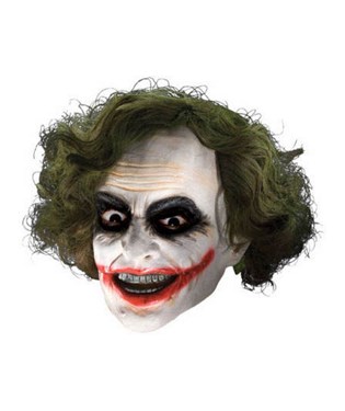 Batman Dark Knight Adult Joker 3/4 Vinyl Mask with Hair