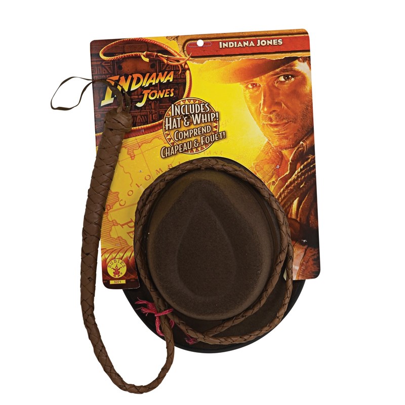 Indiana Jones   Indiana Jones Hat and Whip Set Adult for the 2022 Costume season.