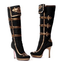 Black and Gold Pirate Adult Boots