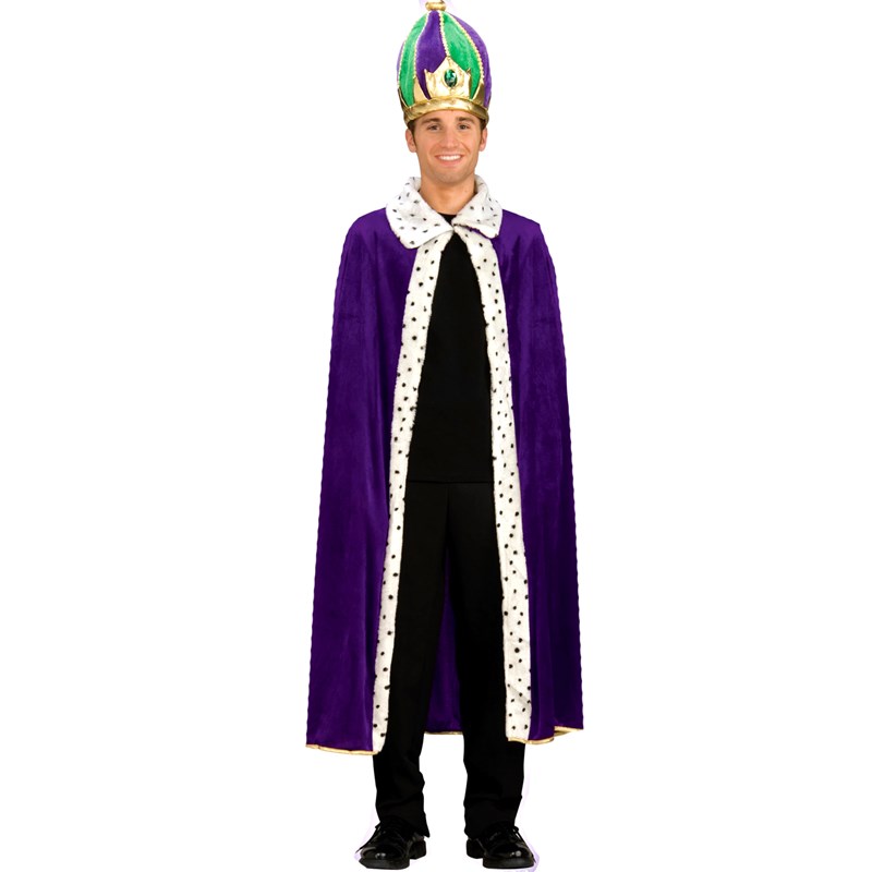 Mardi Gras King Robe Crown Adult Costume Kit for the 2022 Costume season.