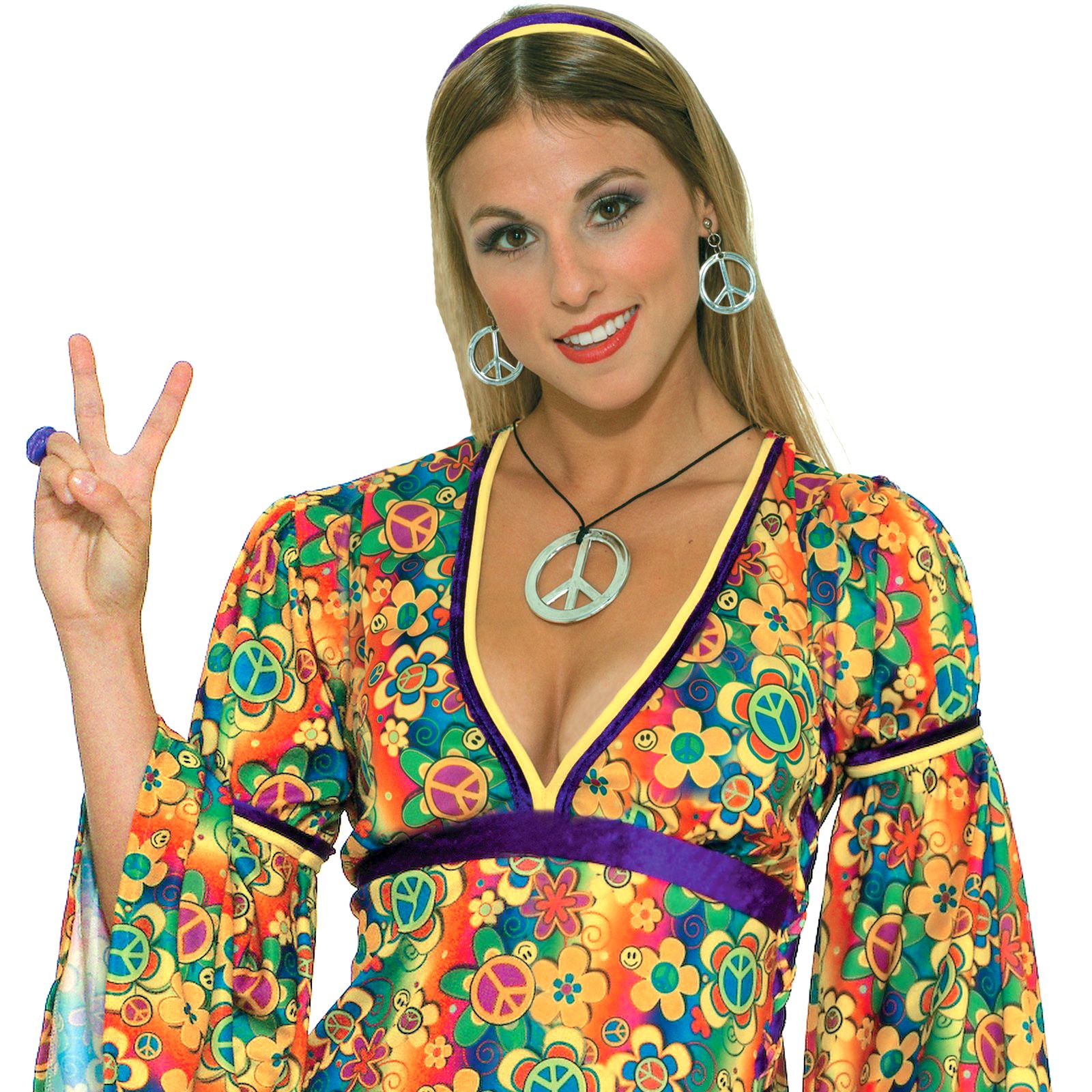 Hippie Peace Sign Necklace and Earrings