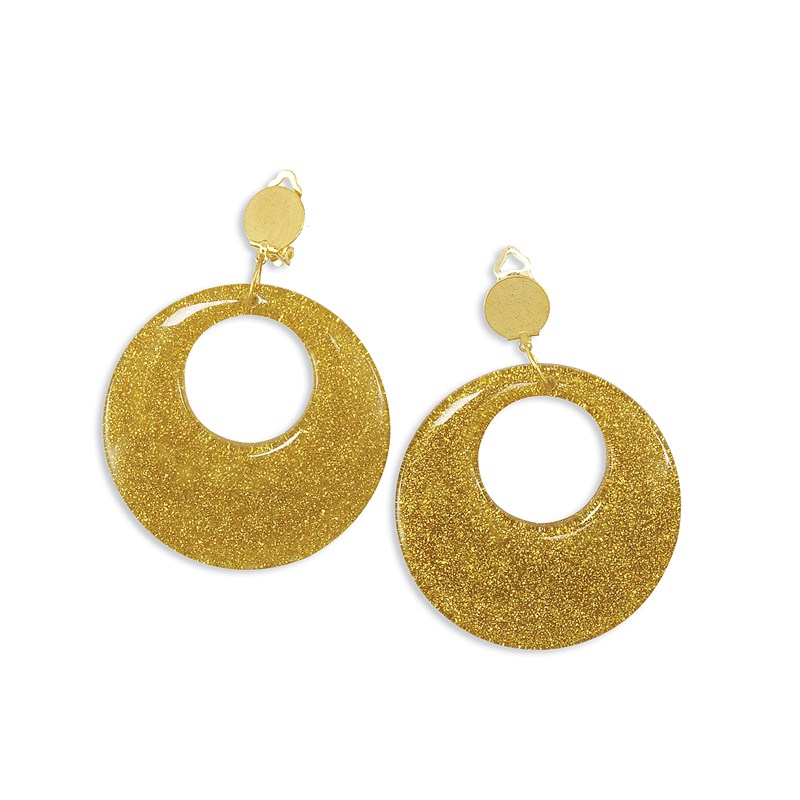 Gold Glitter Earrings for the 2022 Costume season.