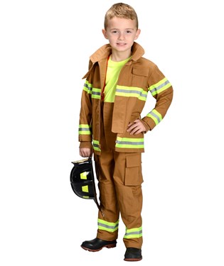 Jr. Fire Fighter Suit Tan Child Costume