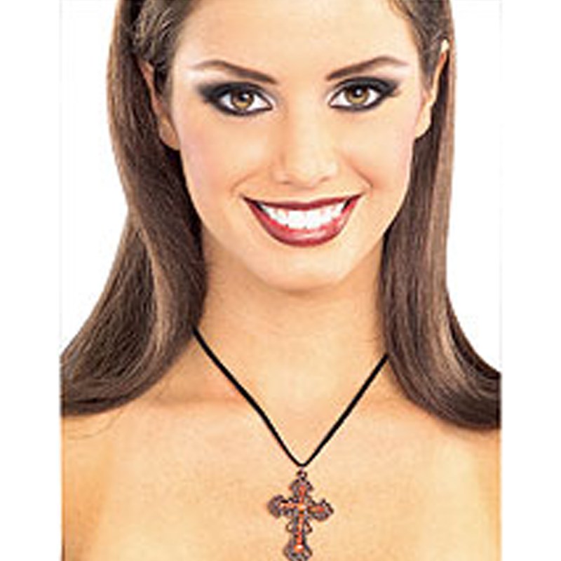 Red Gothic Cross Necklace for the 2022 Costume season.
