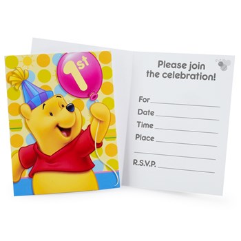 Pooh's First Birthday Invitations