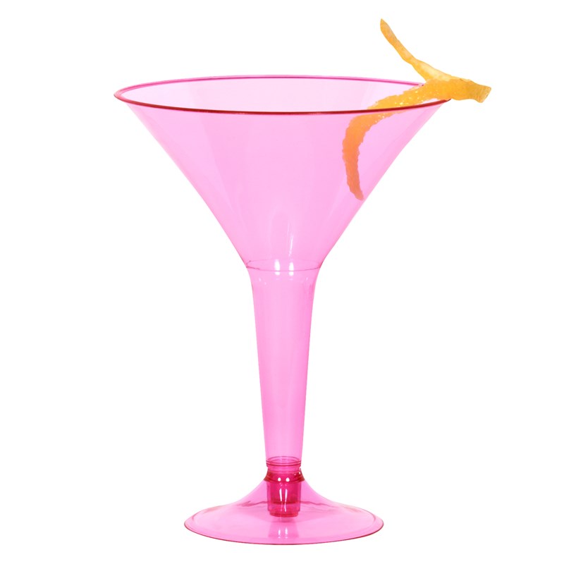 Hot Pink Plastic 8 oz. Martini Glasses (20 count) for the 2022 Costume season.