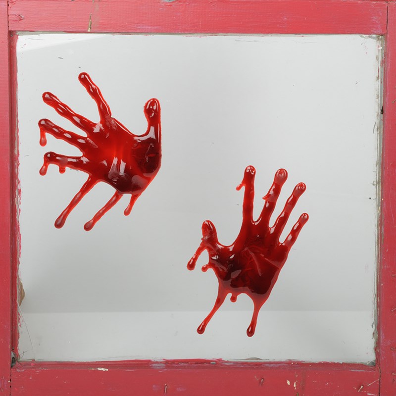 Bloody Hands 3D Splatz Clings for the 2022 Costume season.