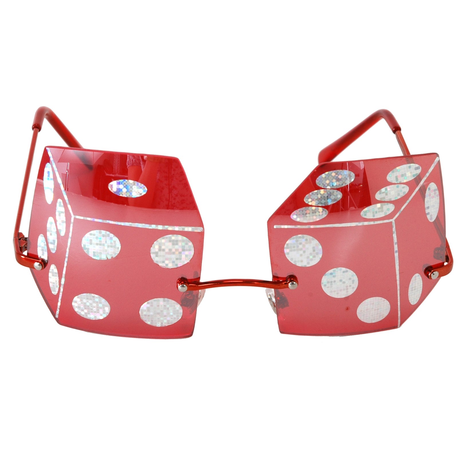 Rimless Red Dice Sunglasses