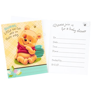 Baby Pooh and Friends Baby Shower Invitations