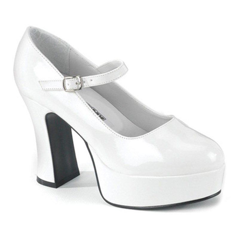 Mary Jane (White) Adult Shoes   Wide Width for the 2022 Costume season.