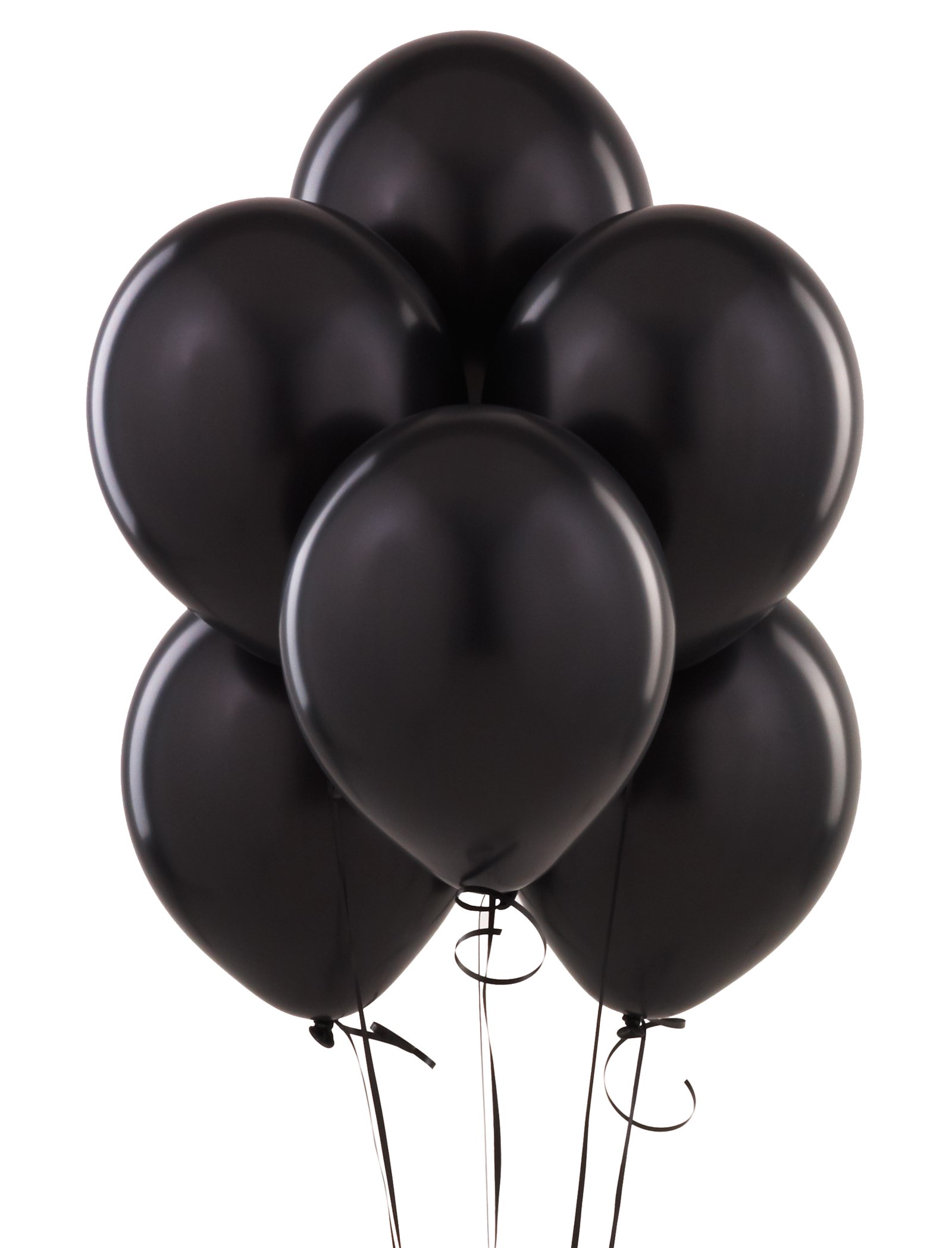 Pitch Black Latex Balloons (6 count)