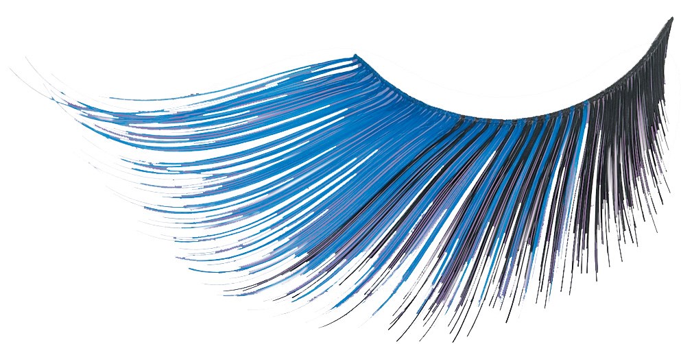 Blue and Black Extra Long Eyelashes for the 2022 Costume season.