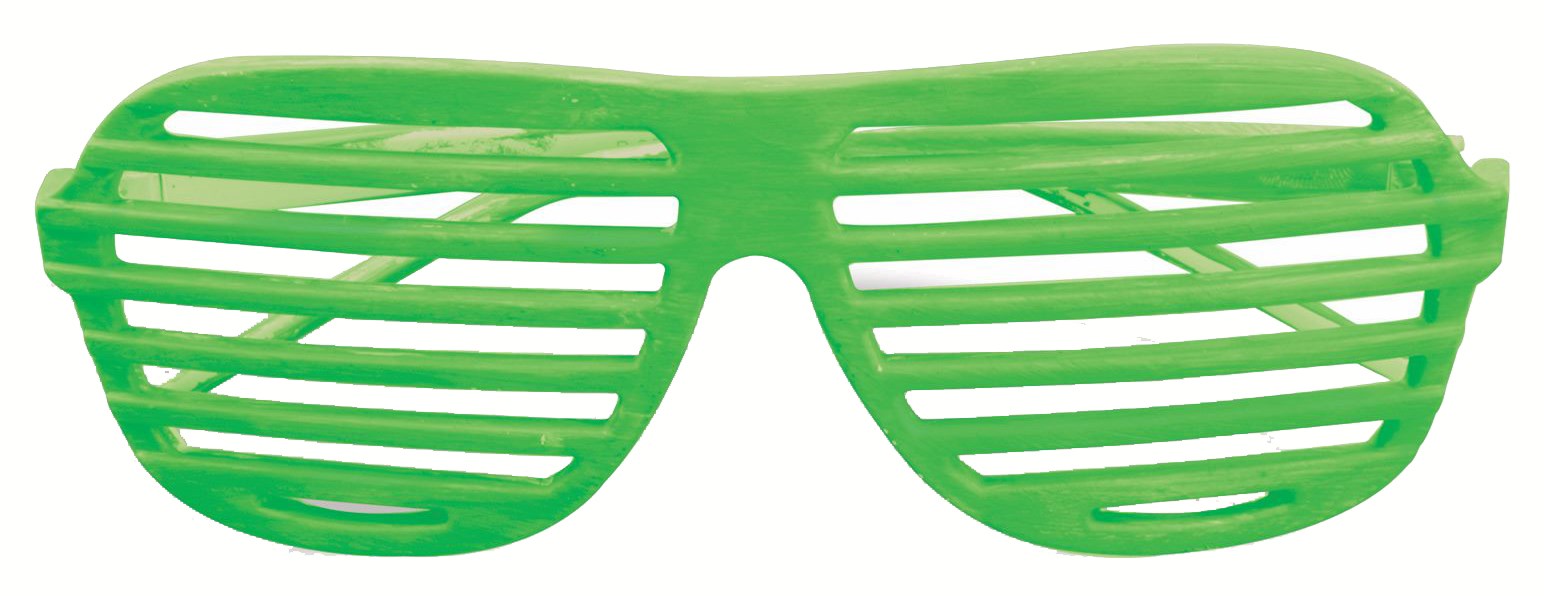 80's Neon Green Slot Adult Glasses