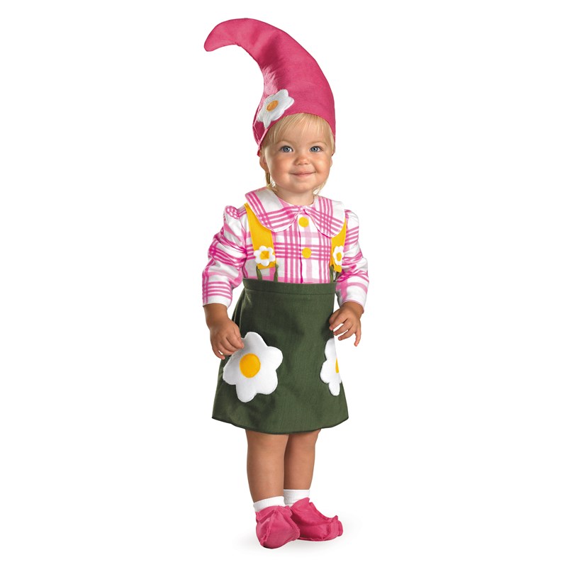 Flower Garden Gnome Infant  and  Toddler Costume for the 2022 Costume season.