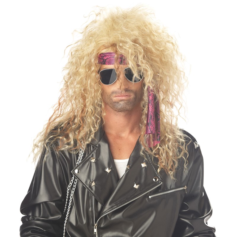 Heavy Metal Rocker Blonde Adult Wig for the 2022 Costume season.