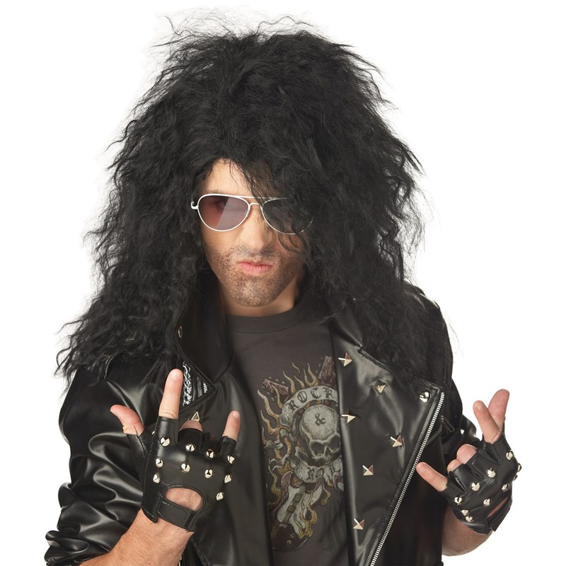Heavy Metal Rocker Black Adult Wig for the 2022 Costume season.