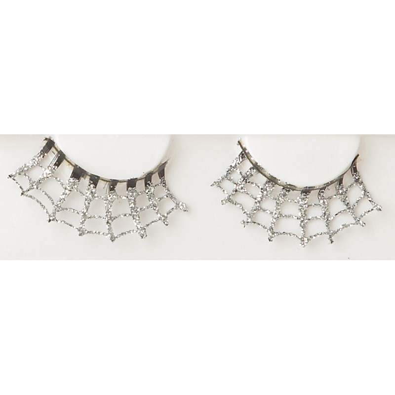 Silver Spider Web Eyelashes for the 2022 Costume season.