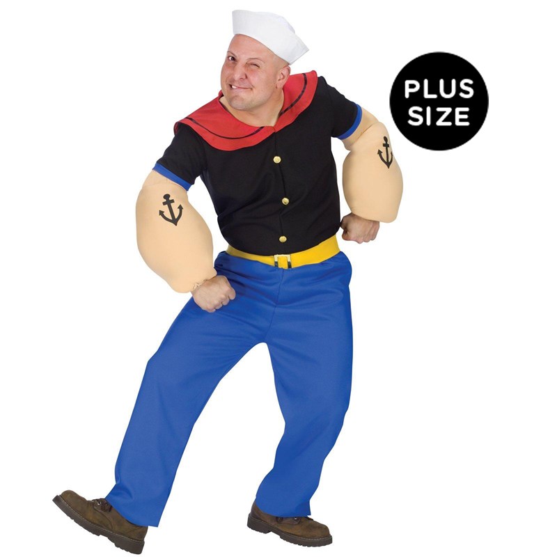 Popeye Adult Plus Costume for the 2022 Costume season.