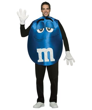 M&Ms Blue Poncho Adult Costume