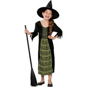 Green Moonlight Witch Child Costume