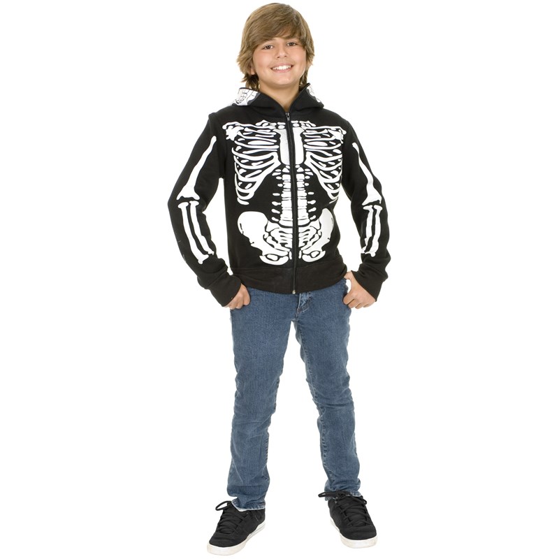 Skeleton Sweatshirt Hoodie Child Costume for the 2022 Costume season.