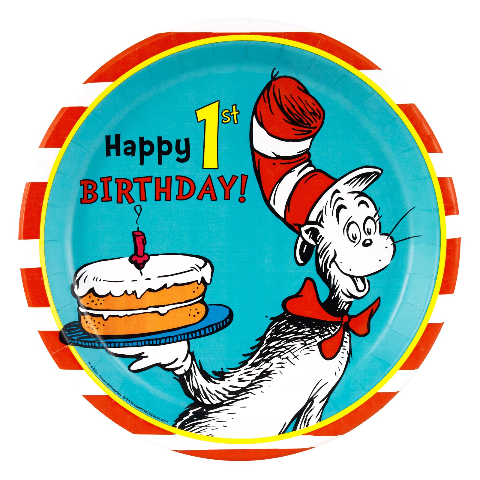 Dr. Seuss 1st Birthday Dinner Plates 8 count