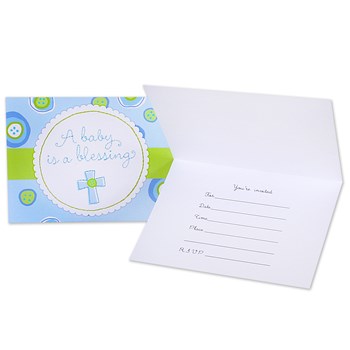 Blessed Baby Boy Invitations (8 count)