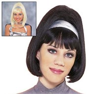 Go-Go Gal Wig w/ Silver Lame Headband Blonde