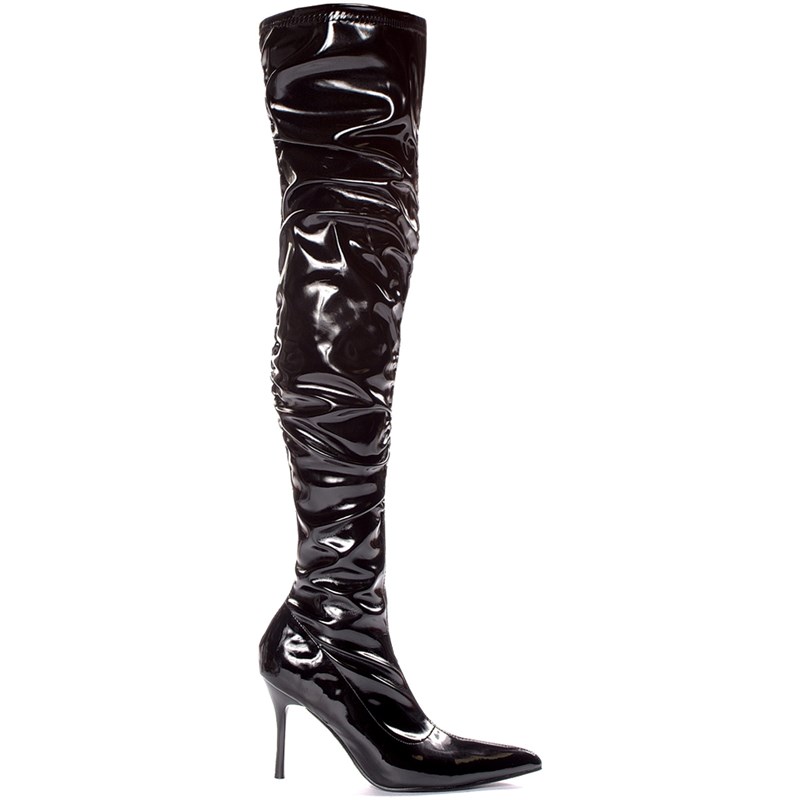 Lala Ruched Thigh High Boots (Black Patent) Adult for the 2022 Costume season.
