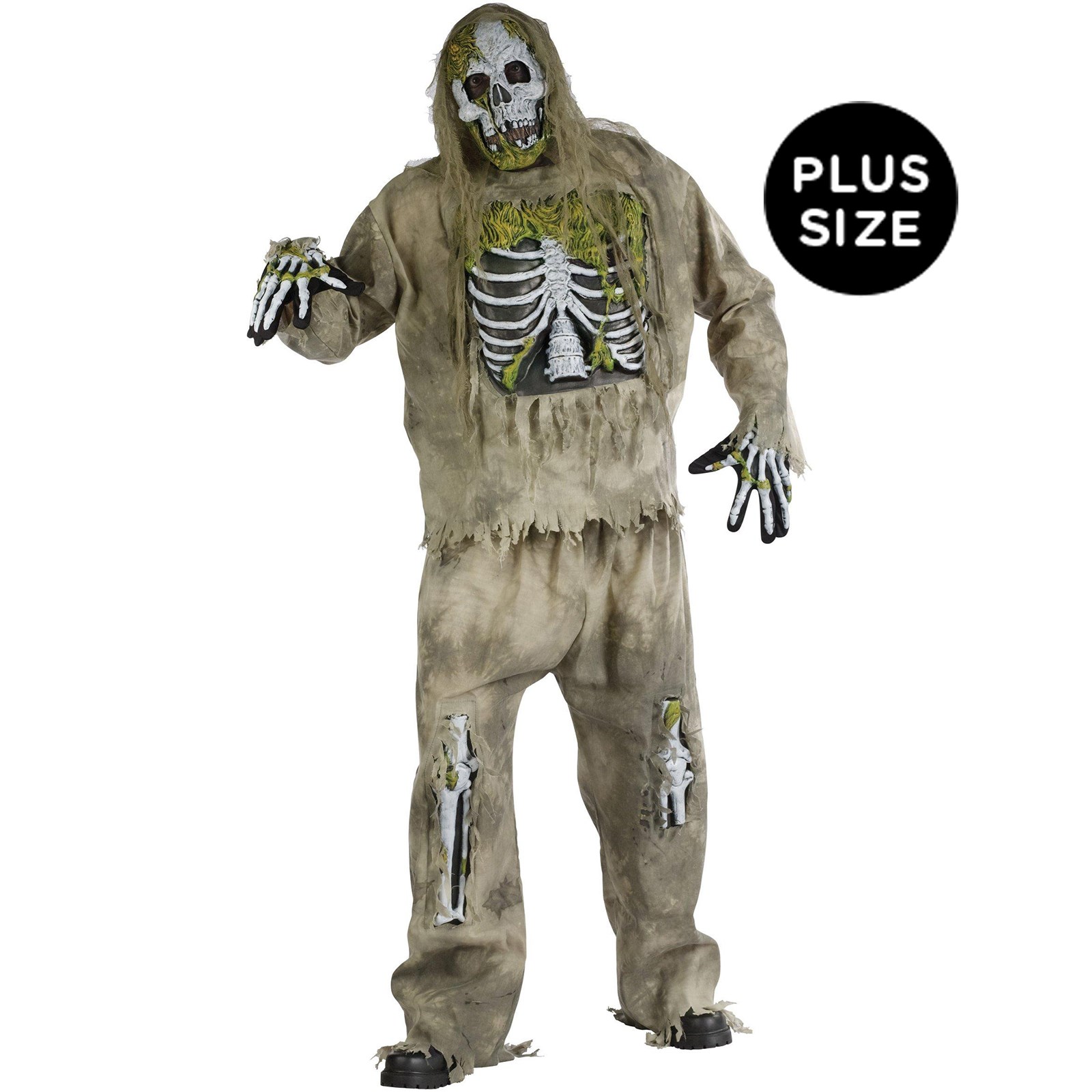 Skeleton Zombie Adult Plus Costume