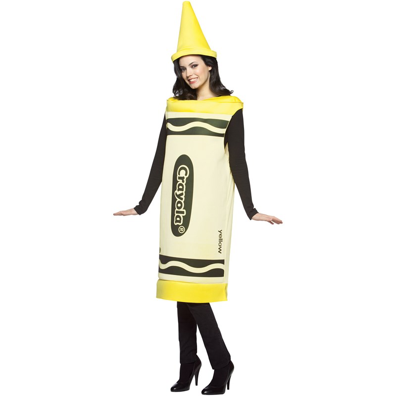 Crayola Yellow Crayon Adult Costume for the 2022 Costume season.