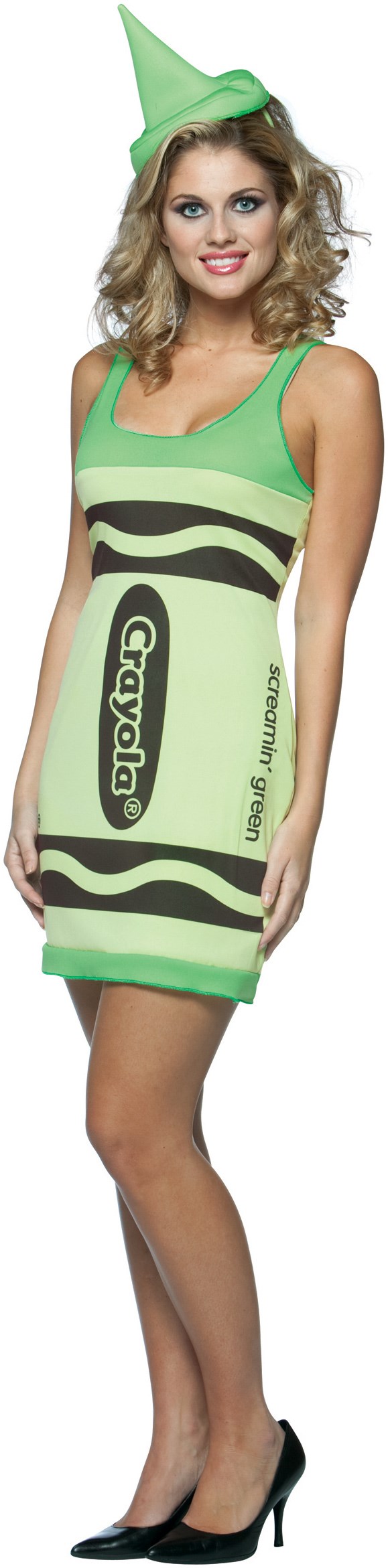 Crayola Screamin Green Crayon Tank Dress Adult Costume