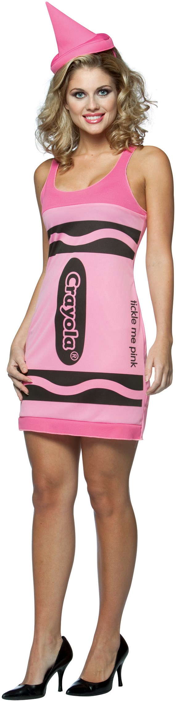 Crayola Tickle Me Pink Crayon Tank Dress Adult Costume