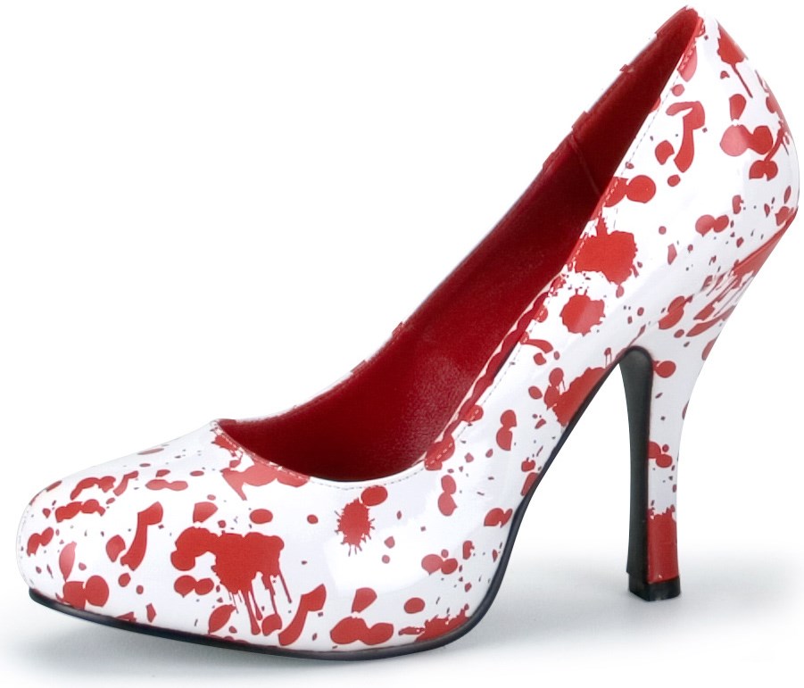 Red Blood Splatter Shoes Adult White