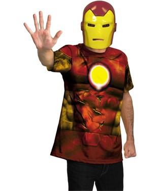 Iron Man Shirt And Mask Adult Costume