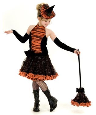 Orange Tutu Witch Child Costume