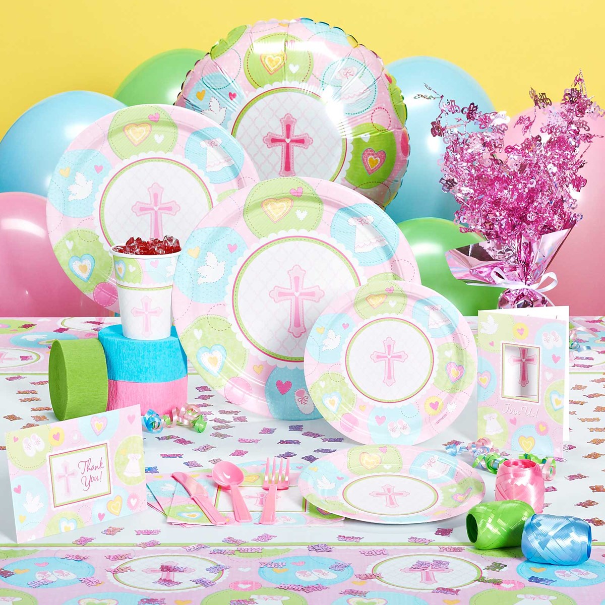 Sweet Blessing Pink Baby Shower Deluxe Party Kit