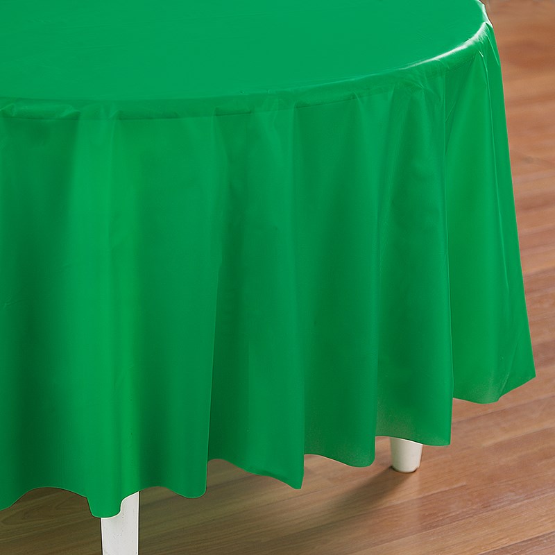 Emerald Green (Green) Round Plastic Tablecover for the 2022 Costume season.