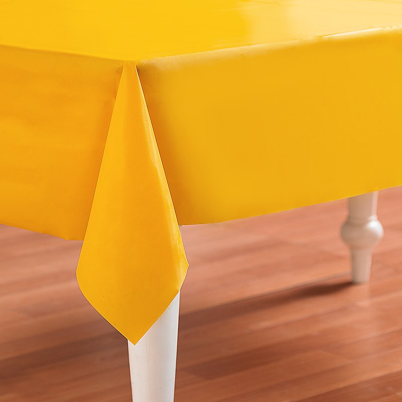 School Bus Yellow (Yellow) Plastic Tablecover for the 2022 Costume season.