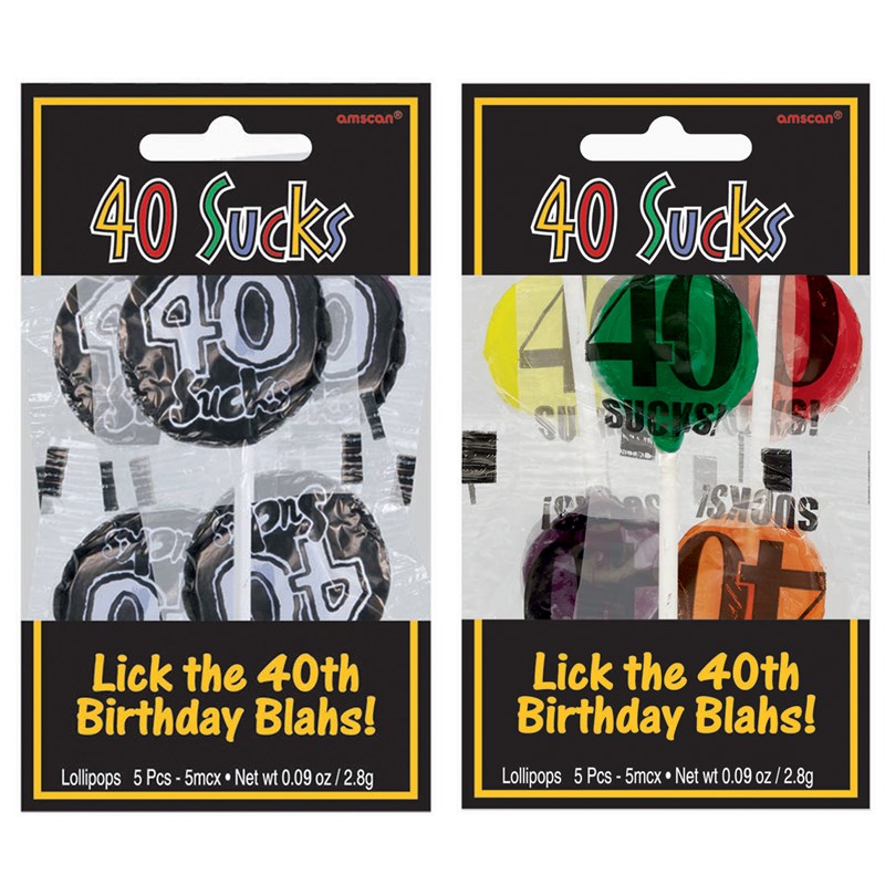 40 Sucks Lollipops (5 count) for the 2022 Costume season.