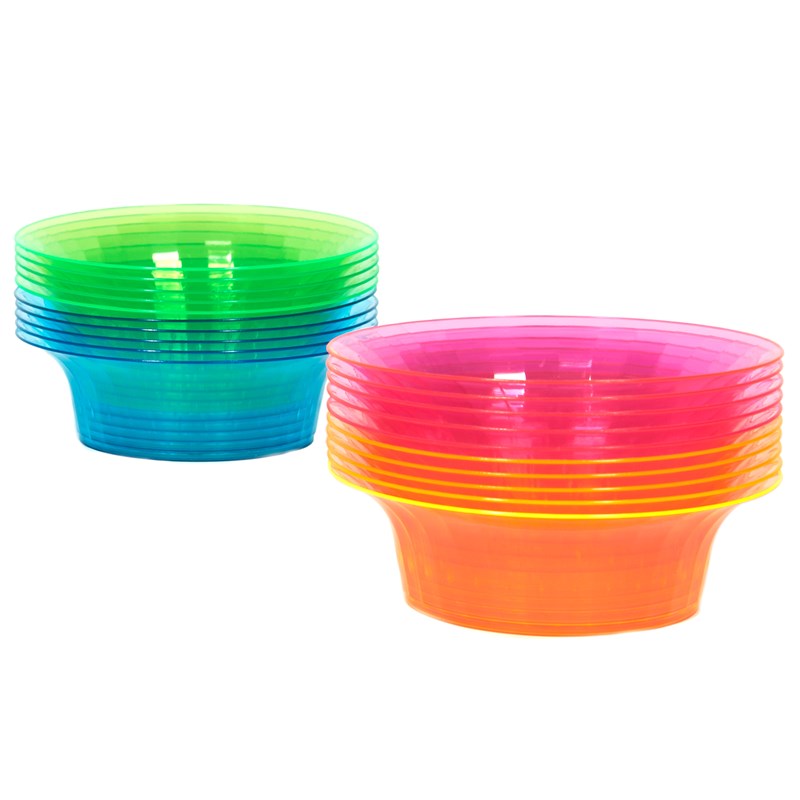 Neon Plastic Bowls Assorted (20 count) for the 2022 Costume season.