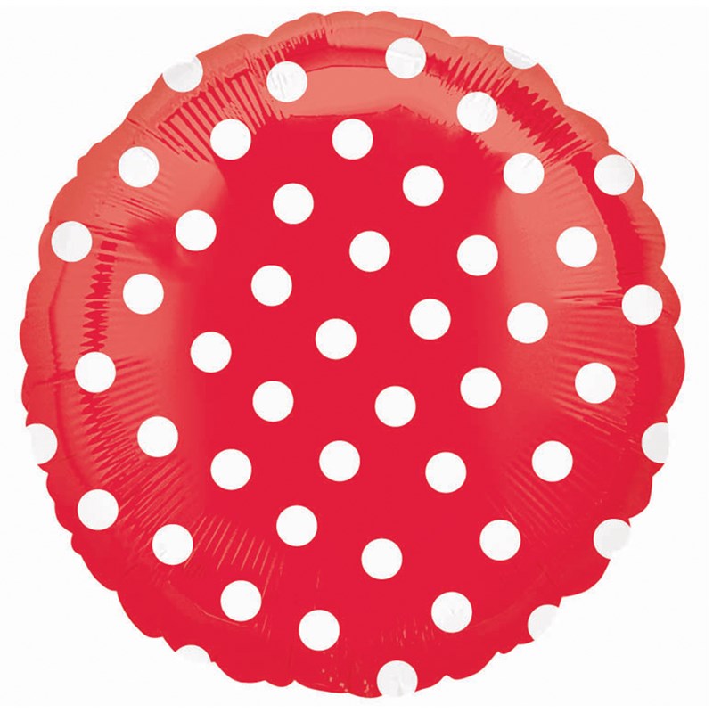 Red Polka Dot Foil Balloon for the 2022 Costume season.