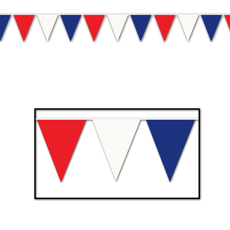 Red, White, and Blue 120 Pennant Banner for the 2022 Costume season.