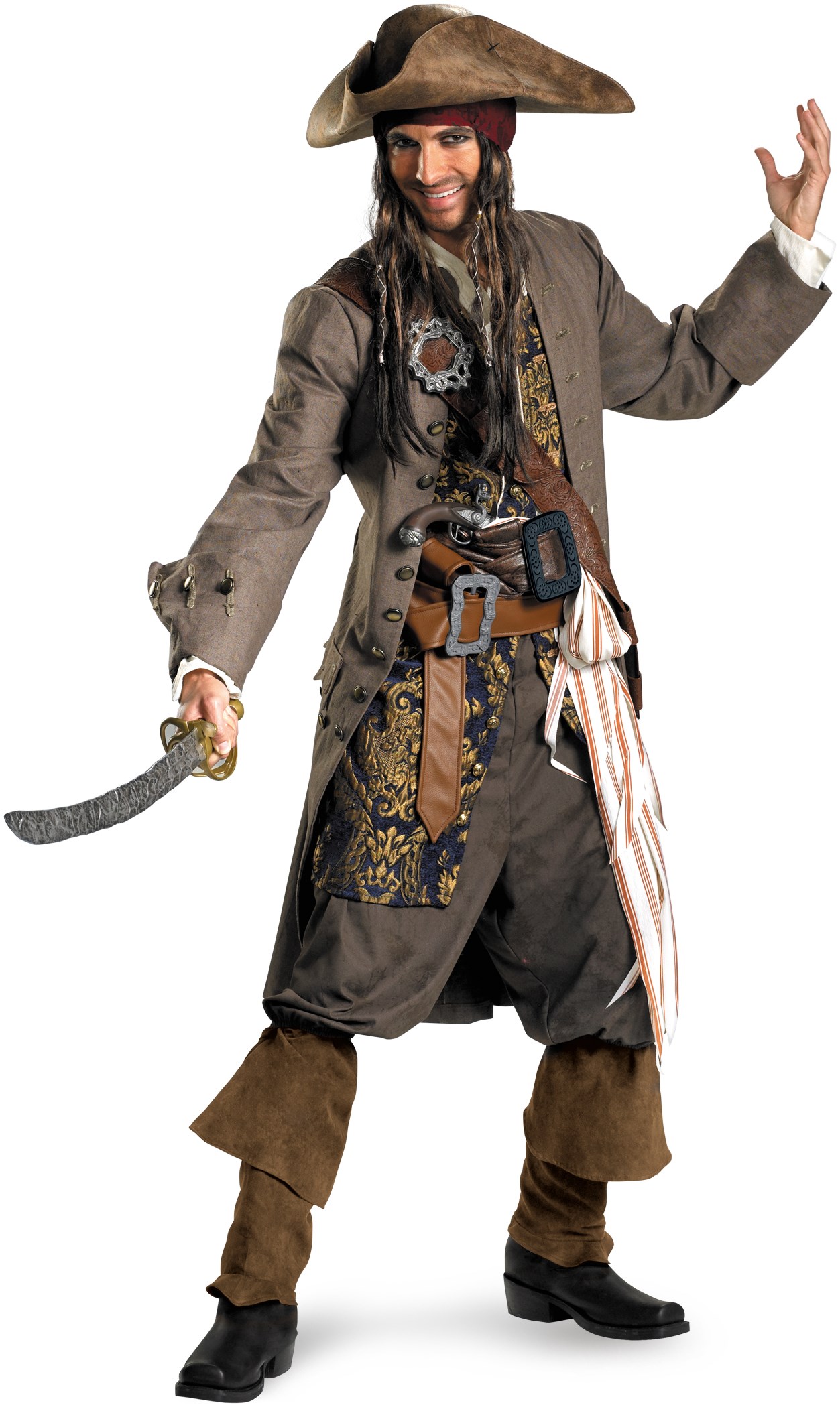 Pirates Of The Caribbean - Captain Jack Sparrow Theatrical Adult Costume