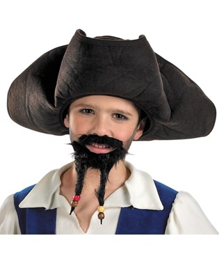 Pirates of the Caribbean 4 On Stranger Tides - Pirates Hat With Moustache And Goatee Child
