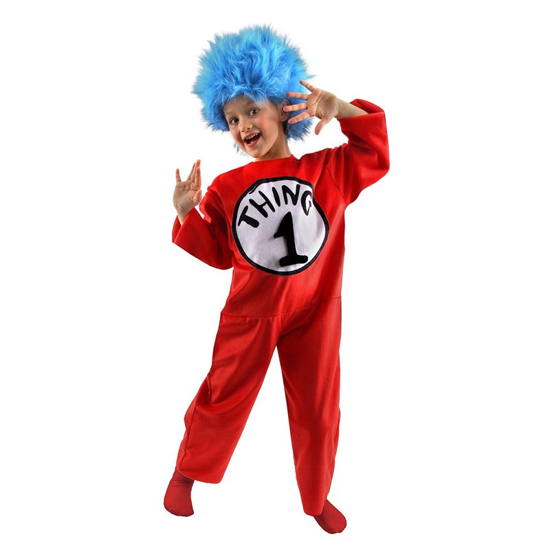 Dr. Seuss The Cat in the Hat   Thing 1 and Thing 2 Child Costume for the 2022 Costume season.
