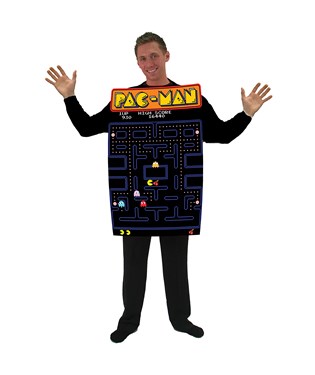 Pac-Man Video Game Screen Poncho Adult Costume