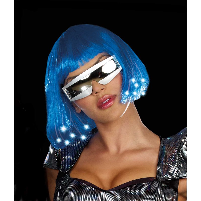 Intergalactic Light Up Blue Wig (Adult) for the 2022 Costume season.